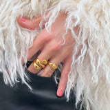 Puffy Coil Ring, waterproof 18k gold-plated stainless steel