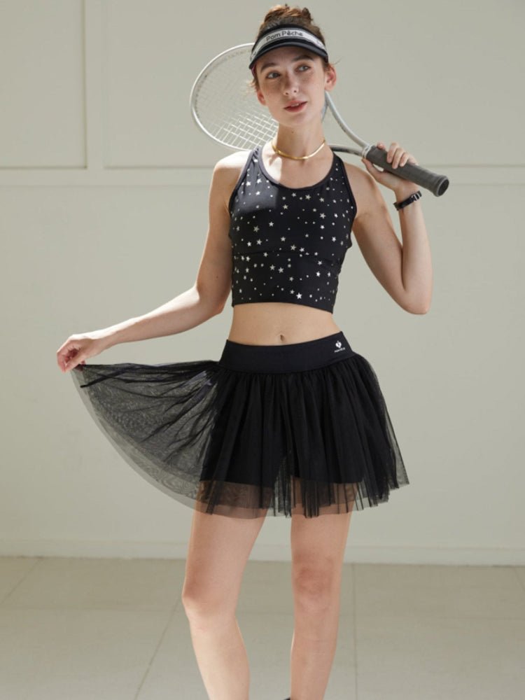 Pom Flouncy Mesh Skirt for Tennis - Volaea Pickleball Attire