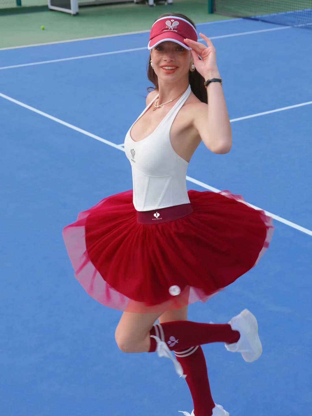 Pom Flouncy Mesh Skirt for Tennis - Volaea Pickleball Attire