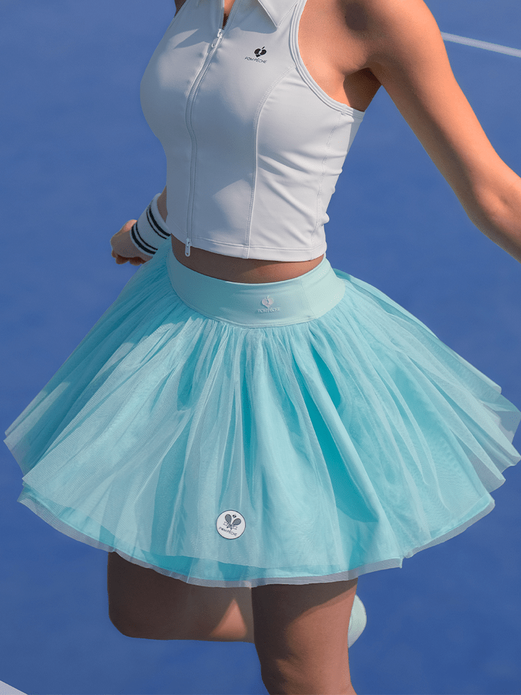 Pom Flouncy Mesh Skirt for Tennis - Volaea Pickleball Attire