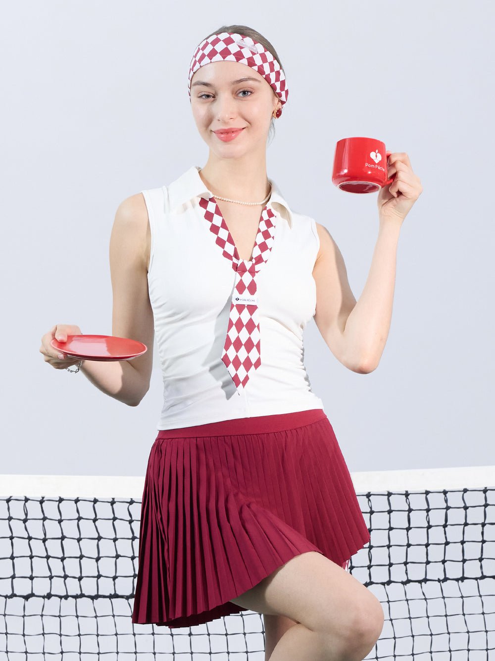Preppy Tie - Neck Tank Top for Tennis - Volaea Pickleball Attire