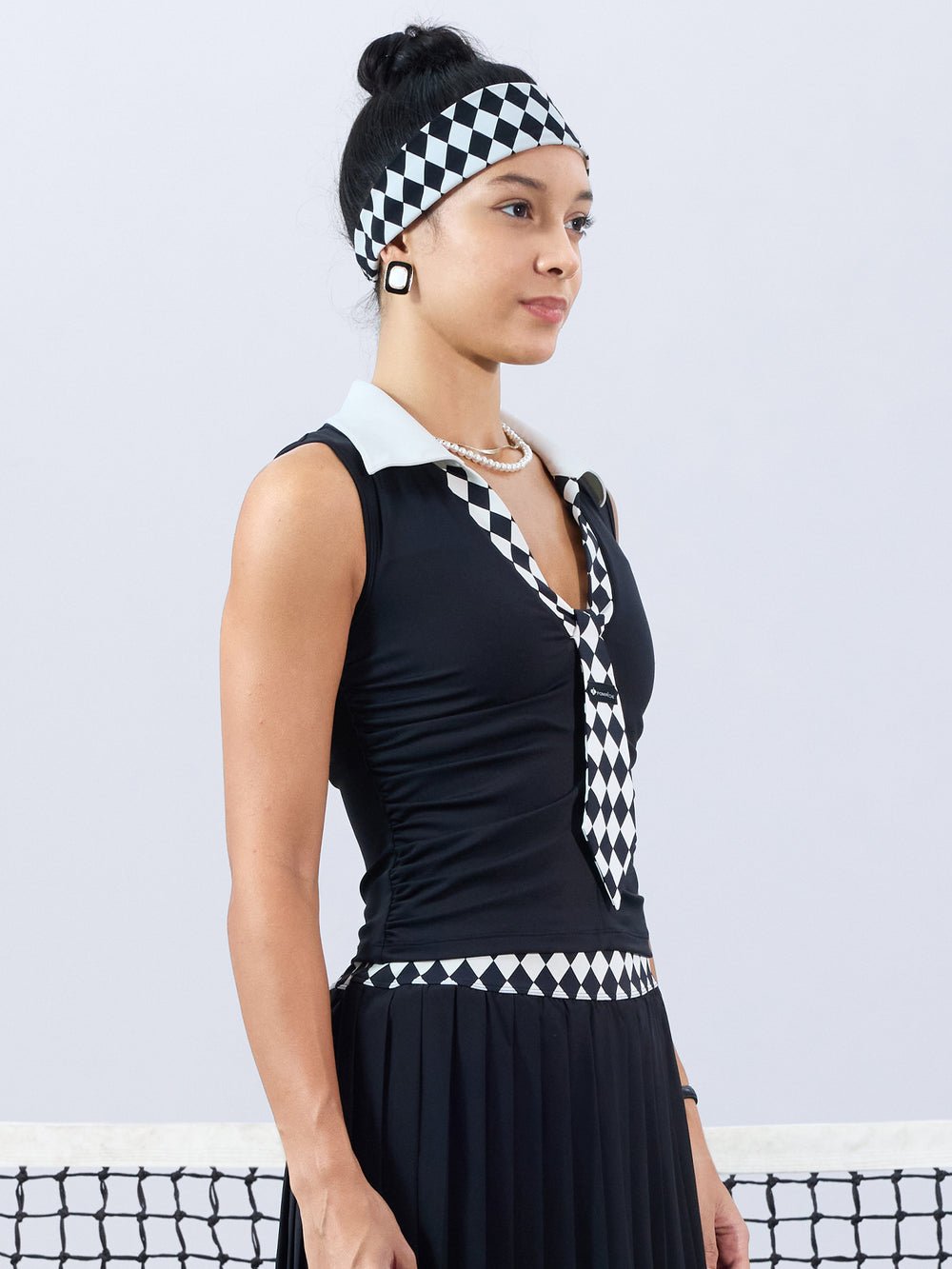 Preppy Tie - Neck Tank Top for Tennis - Volaea Pickleball Attire