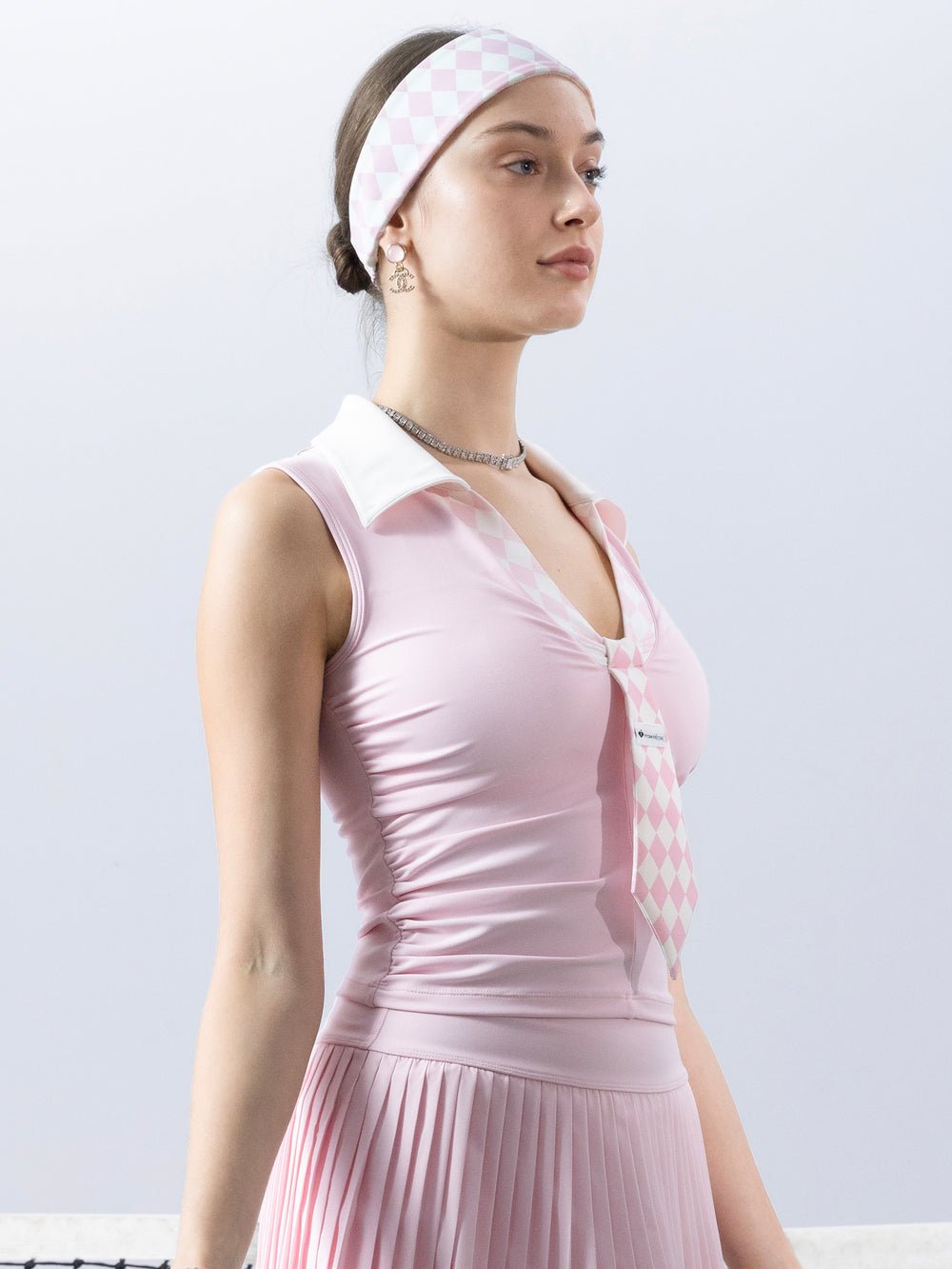 Preppy Tie - Neck Tank Top for Tennis - Volaea Pickleball Attire