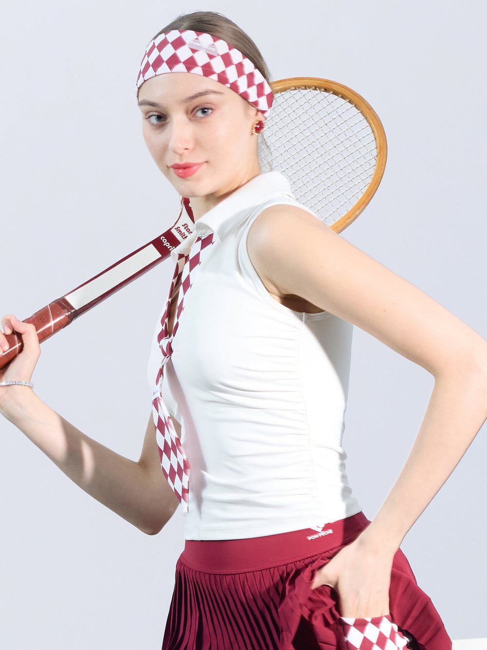 Preppy Tie - Neck Tank Top for Tennis - Volaea Pickleball Attire