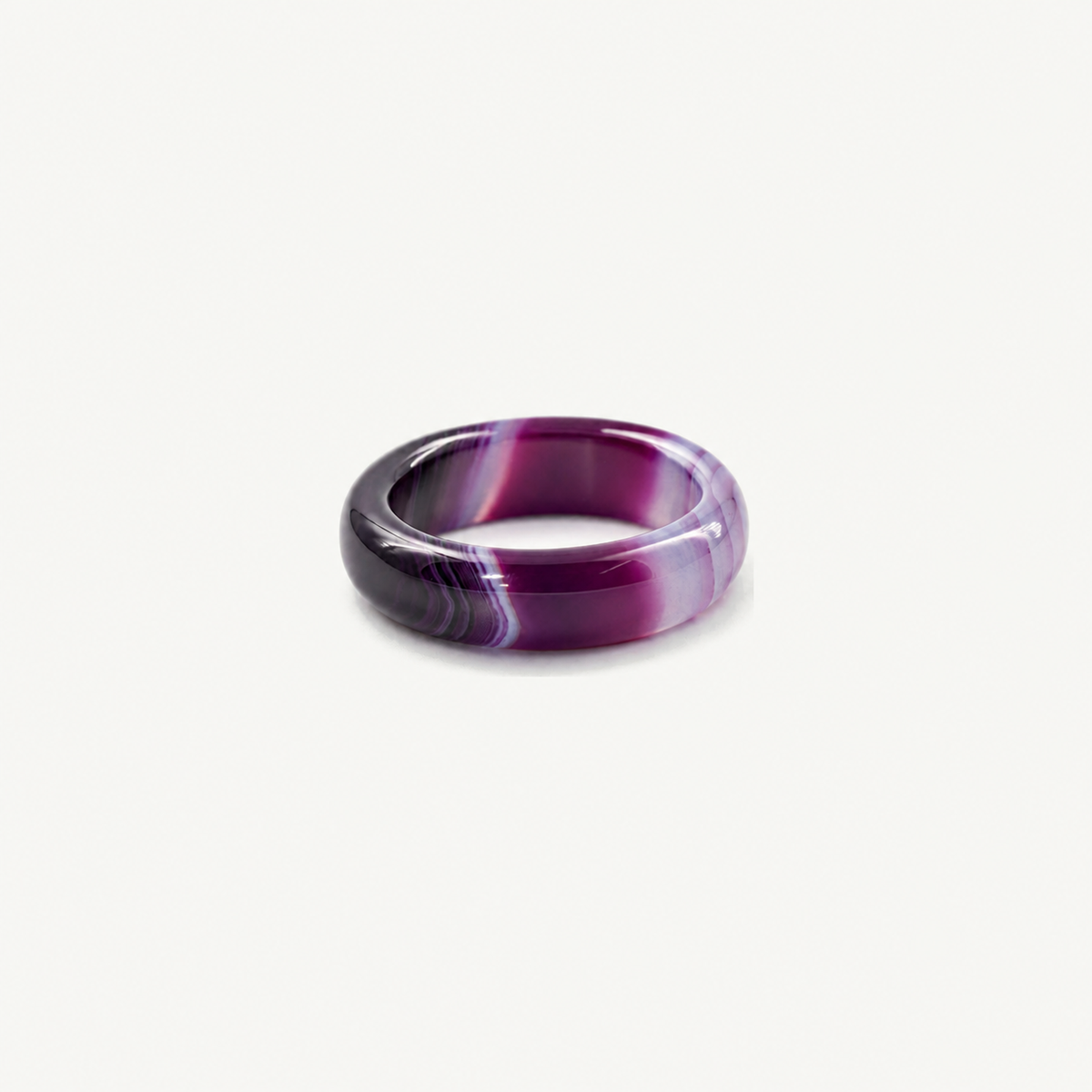 Purple Jade Band Ring