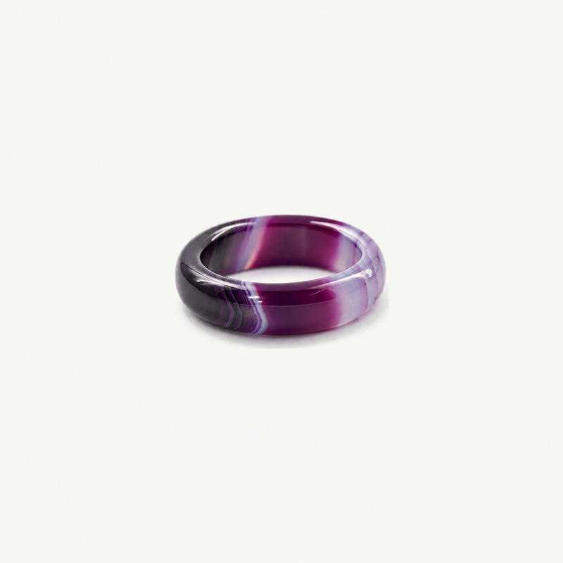 Purple Jade Band Ring