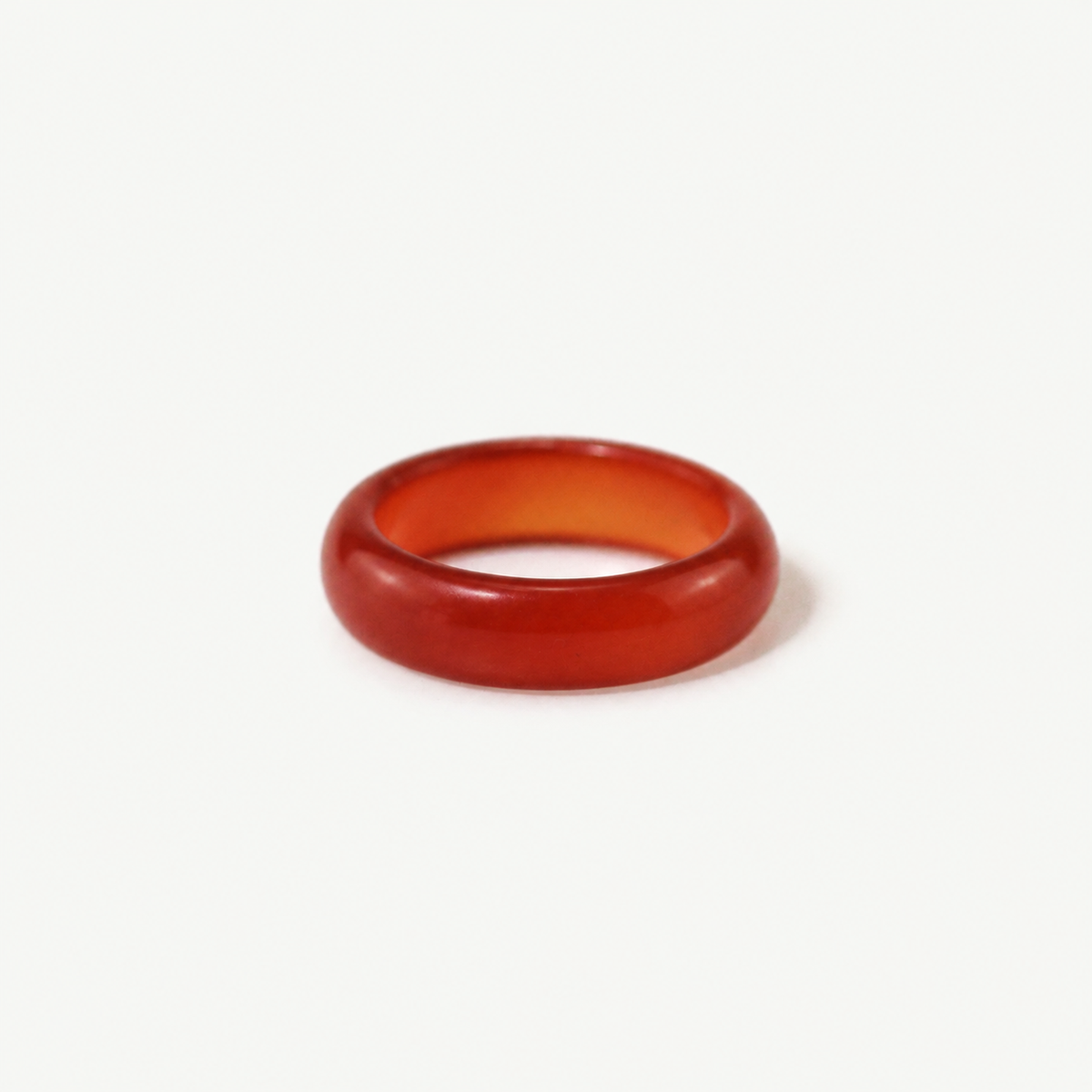 Genuine Red Jade Band Ring – US 7