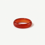 Genuine Red Jade Band Ring