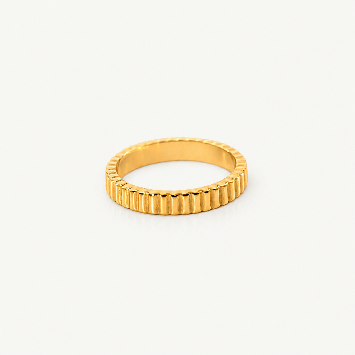 Ribbed Thin Band Ring