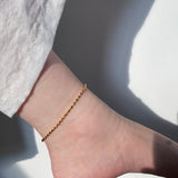 Rice Bead Anklet worn on the ankle