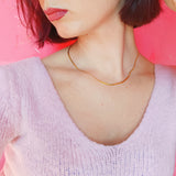 Waterproof Soft Herringbone Chain Necklace, 18k gold-plated stainless steel