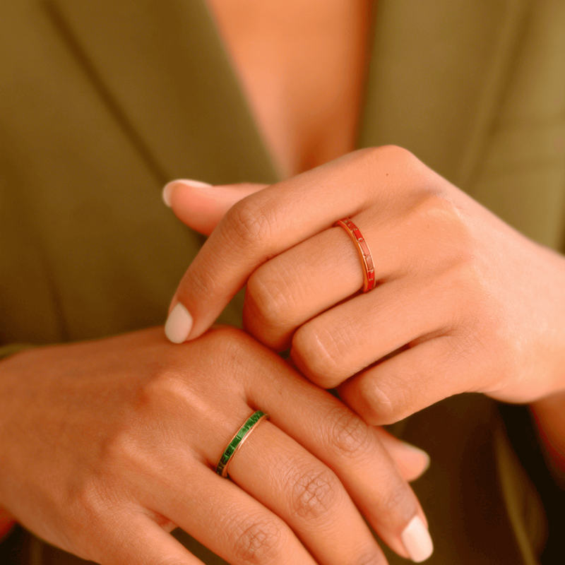 Emerald Slim Band Ring – 18K Gold Plated Stacker