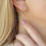 Teardrop Crystal Ear Jacket, waterproof 18k gold-plated stainless steel