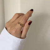 Star Eternity Band Ring, waterproof 18k gold-plated stainless steel