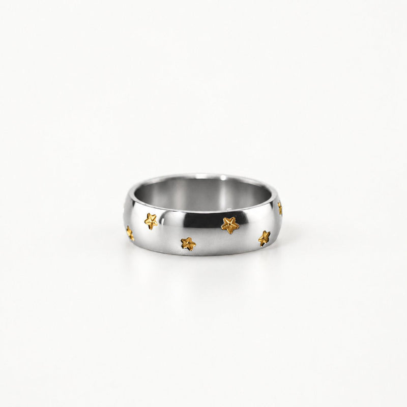 Silver Starburst Band Ring