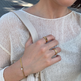 Tiger's Eye Statement Ring, waterproof 18k gold-plated stainless steel