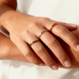 Ruby Slim Band Ring, waterproof 18k gold-plated stainless steel