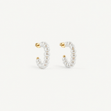 Small Pearl Hoop Earrings - Hypoallergenic 316L