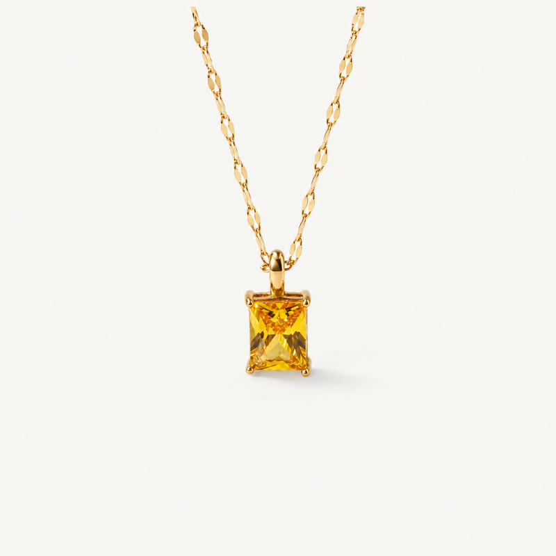 Solar Pendant Necklace - 18k Gold Plated Waterproof Jewelry