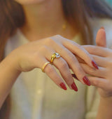 Ribbed Thin Band Ring