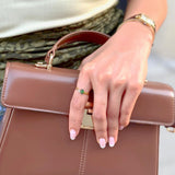 Waterproof Tarnish-Free Emerald Sparkle Ring, 18k gold-plated stainless steel