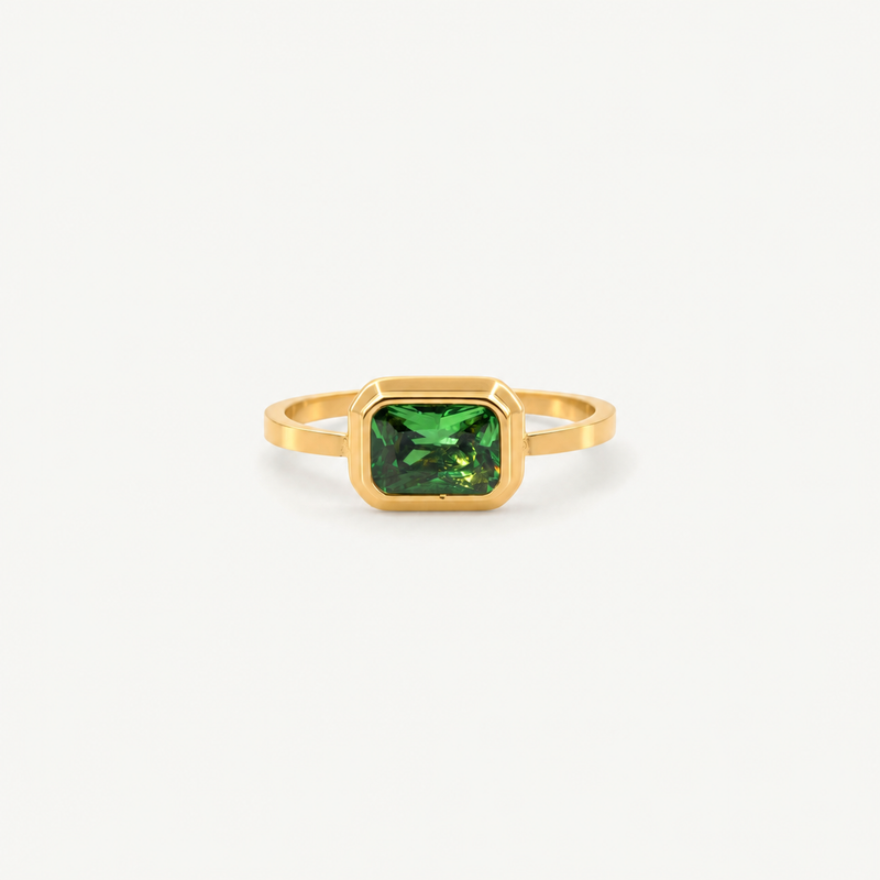 Square Emerald Ring