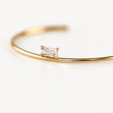 Square Rhinestone gold cuff bracelet