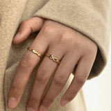 Waterproof Tarnish-Free Gold Stackable Band Ring, 18k gold-plated stainless steel