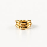 Gold Stacked Wave Ring