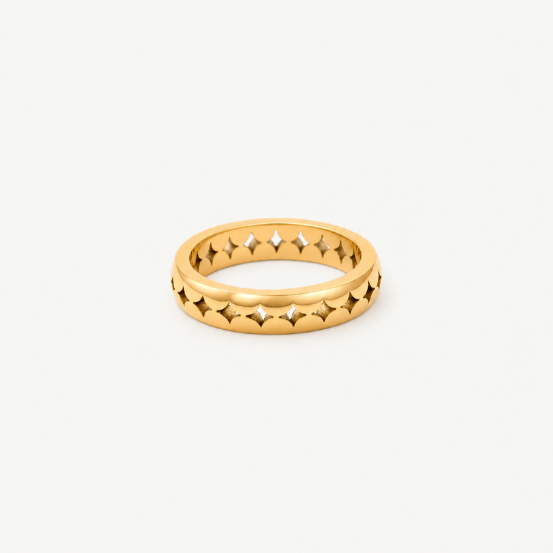 Star Eternity Band Ring - Gold-Tone Stackable Ring