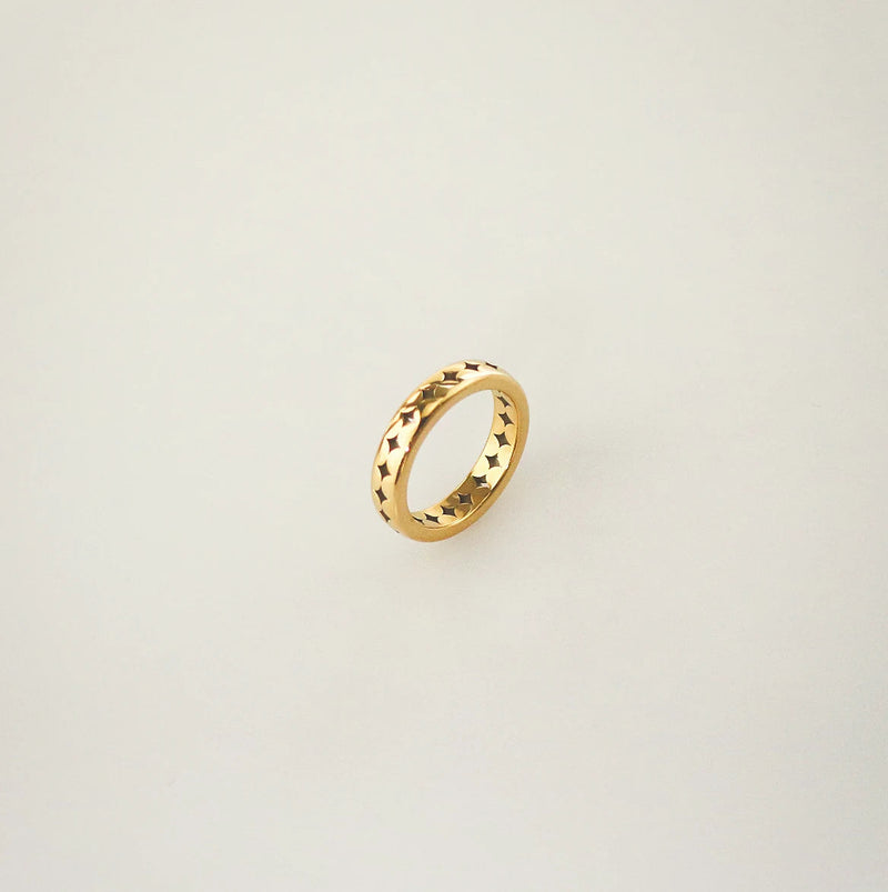 Star Eternity Band Ring - Gold-Tone Stackable Ring