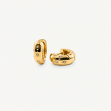 Stainless Steel Gold Hoop Earrings with Star Details