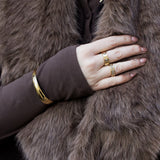 Rolling Orbit Ring, waterproof 18k gold-plated stainless steel