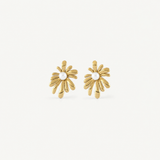 Sunburst Pearl Stud Earrings