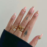 Duo Spark Wrap Ring, waterproof 18k gold-plated stainless steel