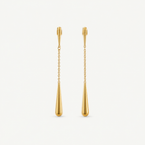 Teardrop Dangle Chain Earrings - Waterproof Gold Earrings