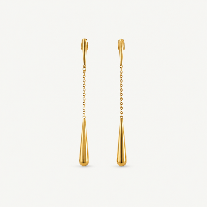 Teardrop Dangle Chain Earrings