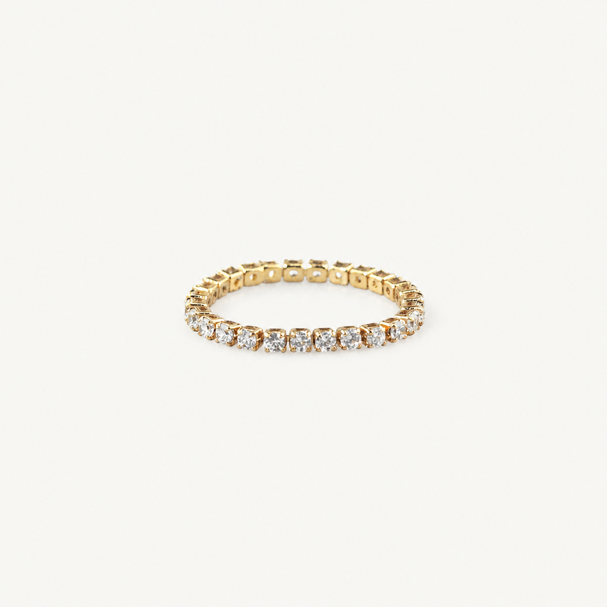 Tennis Chain Ring – 18k Gold Plated