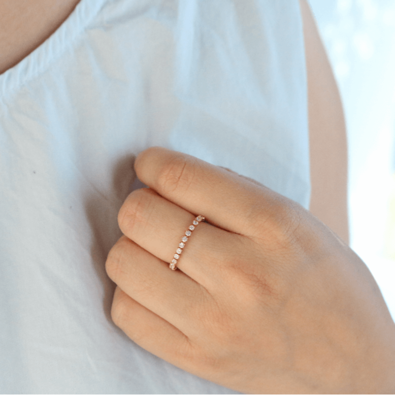 Tennis Chain Ring – 18k Gold Plated
