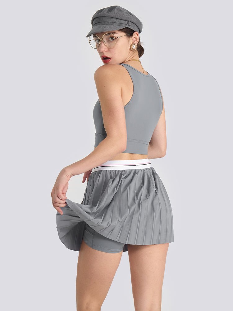 The Classic Pleated Logo - Band Tennis Skort - Volaea Pickleball Attire