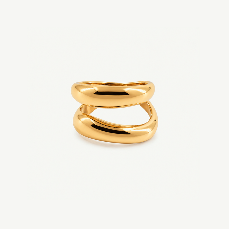 Thick Double Wave Ring