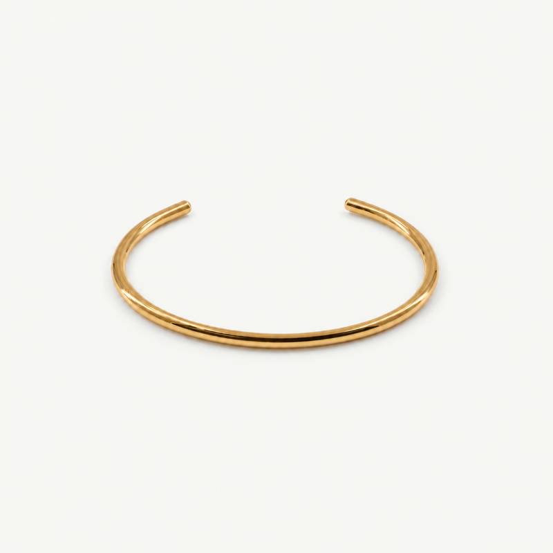 Thin Cuff Bracelet – 18K Gold Plated, Waterproof