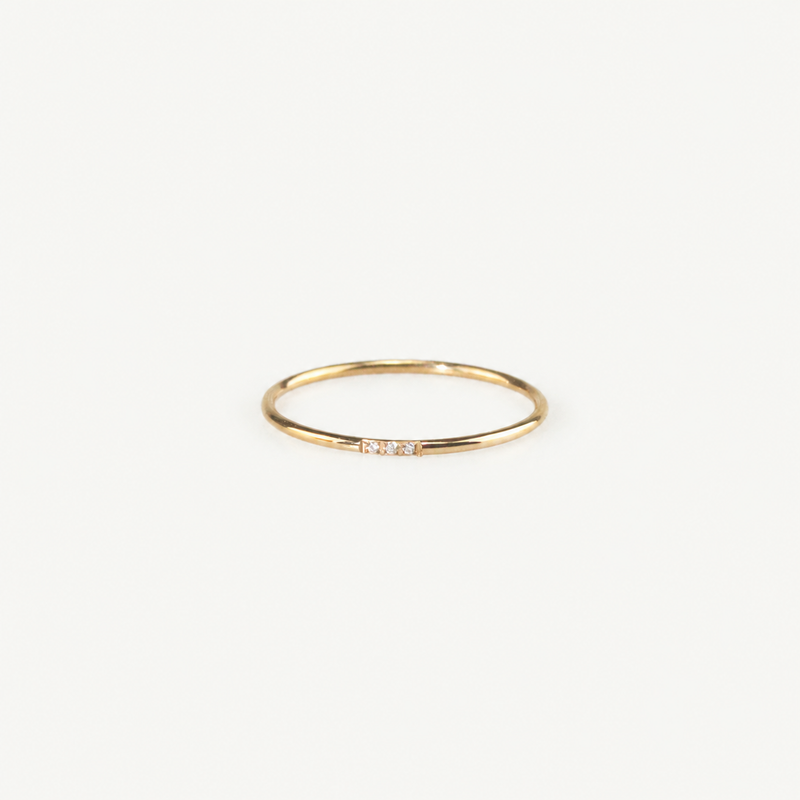 Tiny CZ Stacker Ring – 18k Gold Plated Sterling Silver Ring