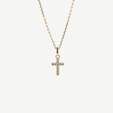 Tiny Pave Cross Necklace
