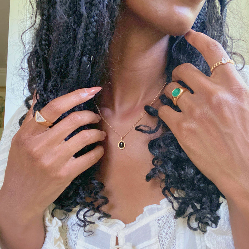 Tiny Black Onyx Necklace