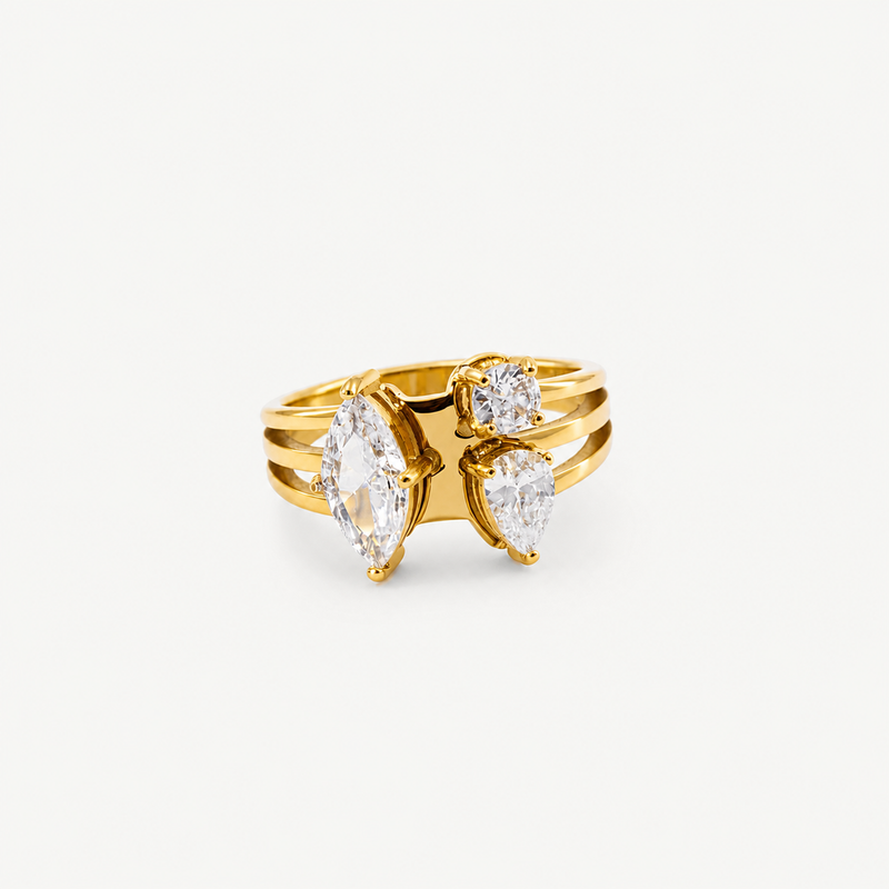 Toi et Moi Cluster Ring — Asymmetric CZ Stack