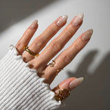 Waterproof Gold Waveform Band Ring, 18k gold-plated stainless steel