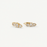 Trio Crystal Hoop Earrings