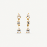 Triple CZ Drop Earrings