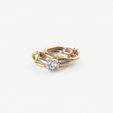 Triple Link Solitaire Ring